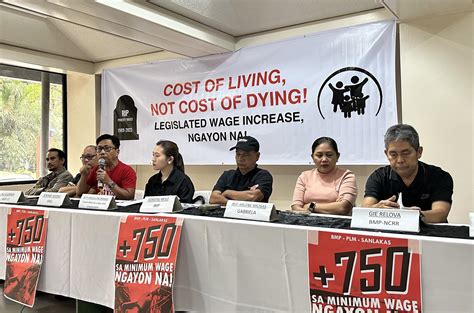 Labor groups push for P750 daily wage nationwide amid inflation.